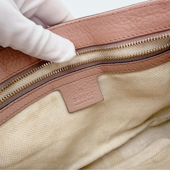 Gucci Soho Long Flap Shoulder Crossbody Dusty Rose Pink Bag Purse - Picture 10 of 16